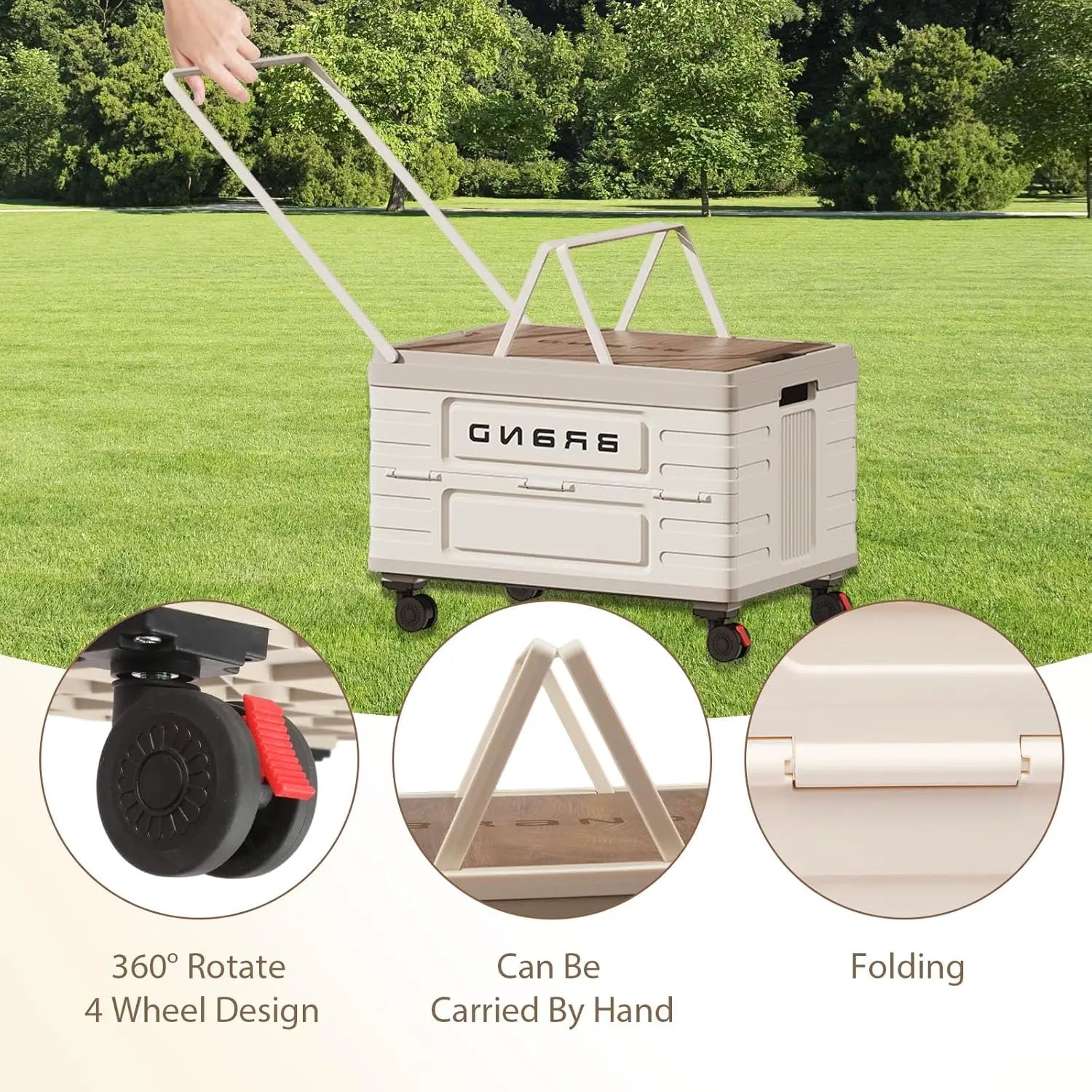 360° Spin Foldable Storage Cart