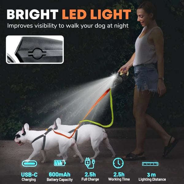 Reflective Dual Dog Leash